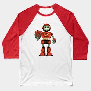 Vintage robot in love Baseball T-Shirt